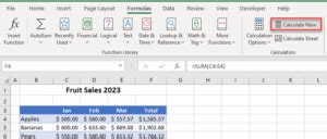 excel formula won't calculate.